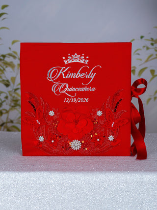 Red silver Quinceanera album de fotos