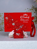 Red silver Quinceanera guest book with pen