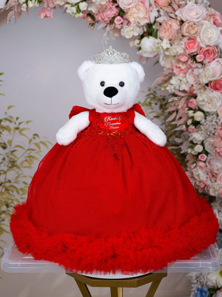 Red with Silver Quinceanera Teddy Bear