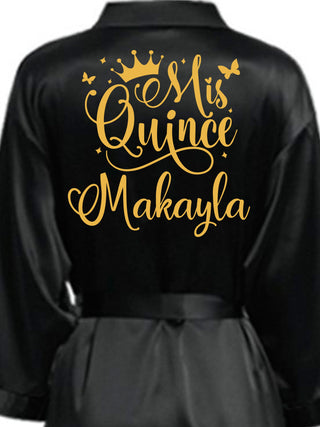 Black with Gold robe for quinceanera