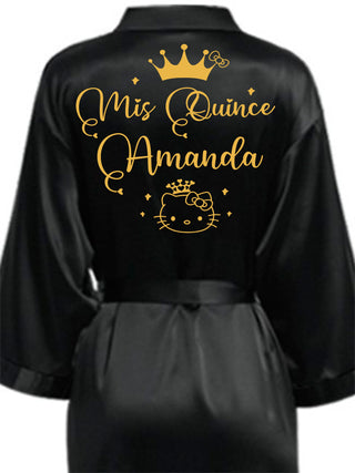 Black with Gold robe for quinceanera