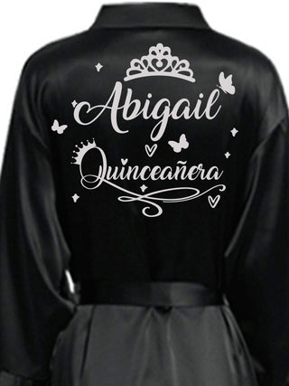 Black with Silver robe for quinceanera