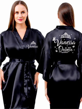 Black with Silver robe for quinceanera