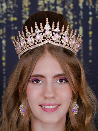 Blush pink gold Corona de quinceanera