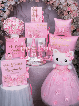Pink with Butterfly quinceanera mega package