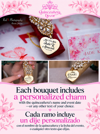 Ramo de quinceañera color lila 13 inches