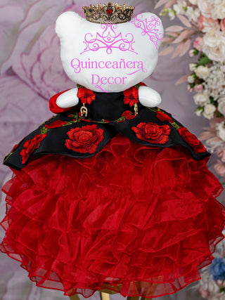 Black and Red Charro Kitty for Quinceanera