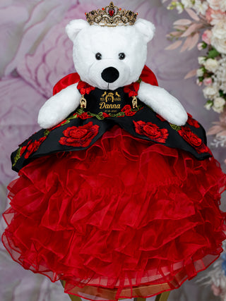 Black and Red Charro Quinceanera Teddy Bear Gift Black and Red Charro Quinceanera Teddy Bear Gift