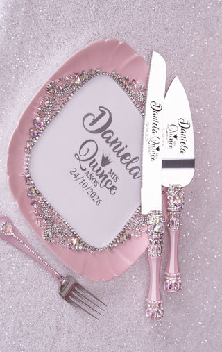Baby pink silver quinceanera bottle with 4 glasses