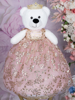 Rose Gold last teddy bear for quinceanera- Quince La Ultima Muneca Rose Gold last teddy bear for quinceanera- Quince La Ultima Muneca