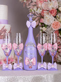 Lilac Pink with Bow quinceanera cake knife