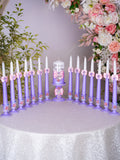 Lilac Pink with Bow 15 candle ceremony for quinceanera
