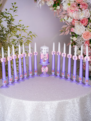 Lilac Pink with Bow 15 candle ceremony for quinceanera