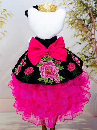 Black and Fuchsia Charro Muneca Cat for Quinceanera