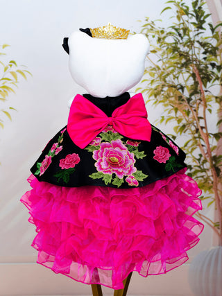 Black and Fuchsia Charro Muneca Cat for Quinceanera