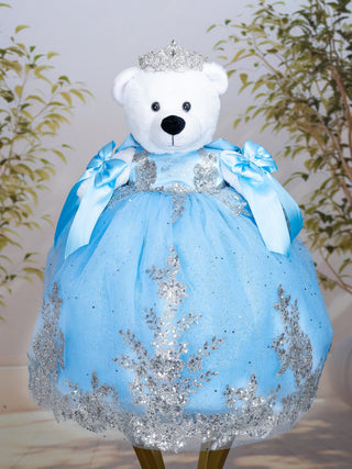 Light blue with bow oso de quinceanera