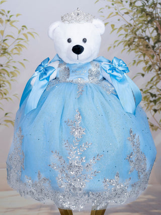 Light blue with bow oso de quinceanera