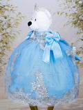 Light blue with bow oso de quinceanera