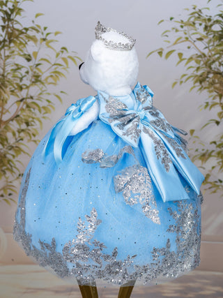 Light blue with bow oso de quinceanera