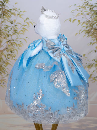 Light blue with bow oso de quinceanera