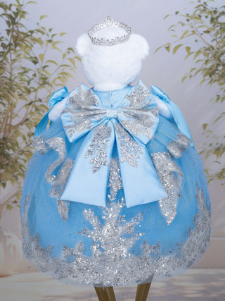 Light blue with bow oso de quinceanera