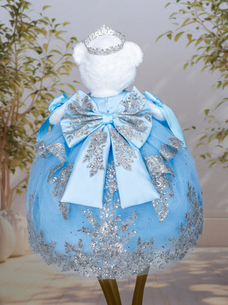 Light blue with bow oso de quinceanera