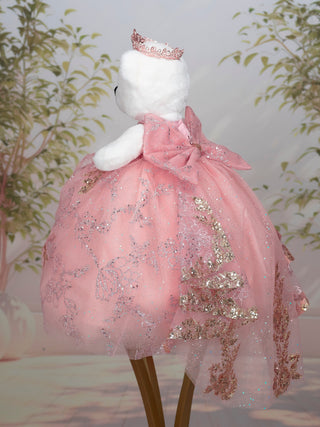 Rose Gold with Bow Teddy Bear Quinceanera