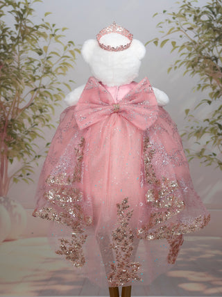 Rose Gold with Bow Teddy Bear Quinceanera