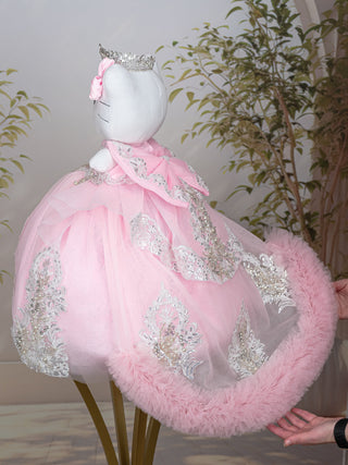 Baby Pink with Train Last Doll for Quinceanera