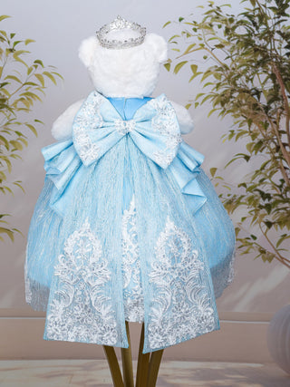 Light Blue Fantasy with Bow Quinceanera Teddy Bear