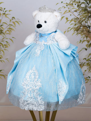 Light Blue Fantasy with Bow Quinceanera Teddy Bear
