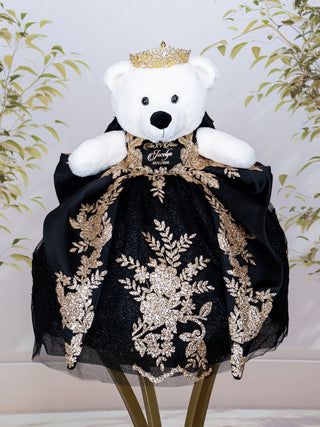 Black Gold Last Teddy Bear for Quinceanera