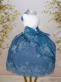 Dusty Blue with Bow Doll Cat for Quinceanera