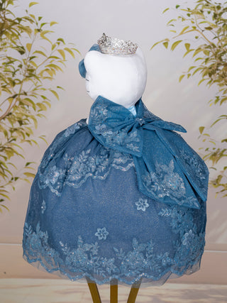 Dusty Blue with Bow Doll Cat for Quinceanera