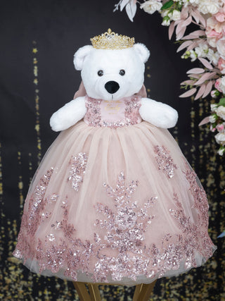 Rose Gold Quinceanera teddy last doll