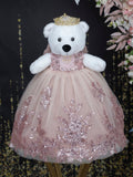 Rose Gold Quinceanera teddy last doll