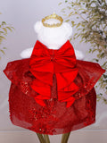 Red Gold Teddy Bear for Quinceanera