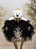 Black with Gold Teddy Bear for Quinceanera