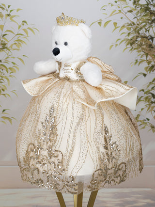 Gold Teddy Cat for Quinceanera