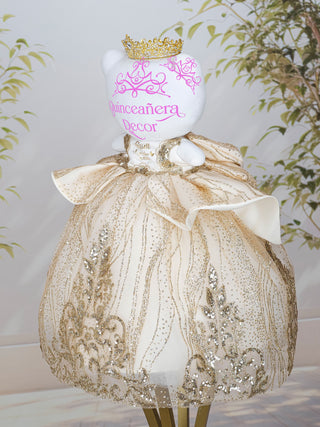 Gold Quinceanera Teddy Bear