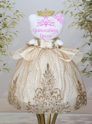 Gold Quinceanera Teddy Bear