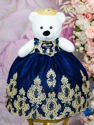 Navy Blue Gold Quinceanera Bear Decoration / quinceanera-decor Navy Blue Gold Quinceanera Bear Decoration / quinceanera-decor