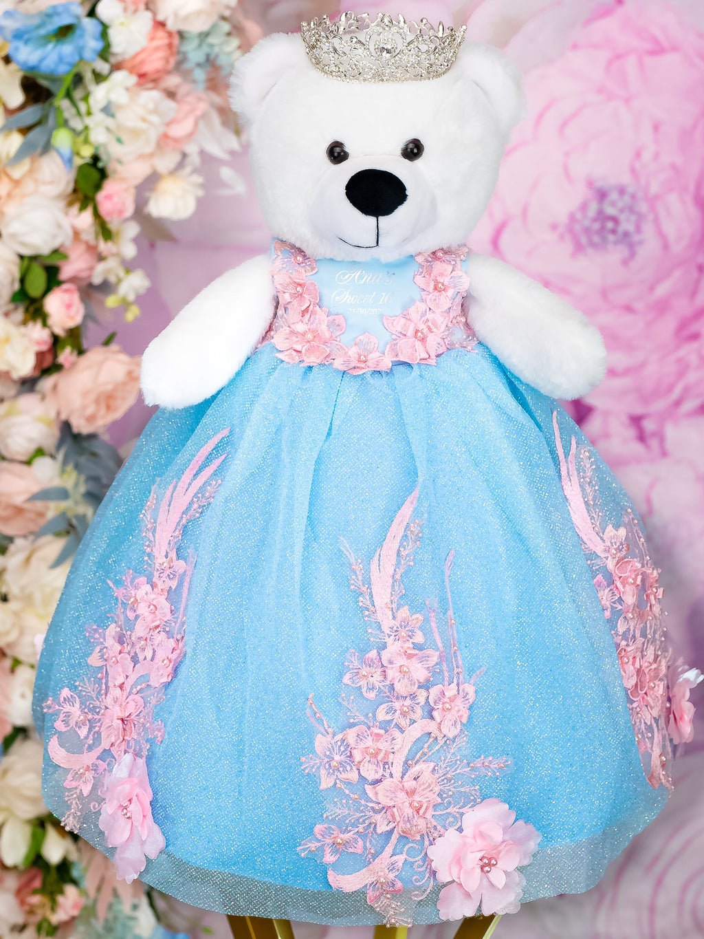 pink and blue quinceanera dresses Light Blue Floral Lace A Line Cheap Homecoming Dress PH385