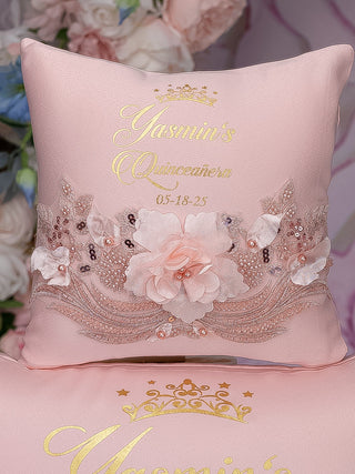 Oro Rosa quinceanera tiara pillow