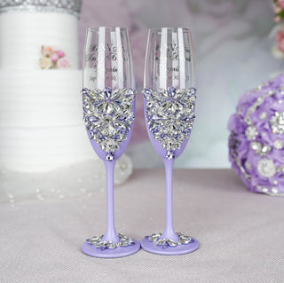 Lilac 2 quinceanera champagne glasses