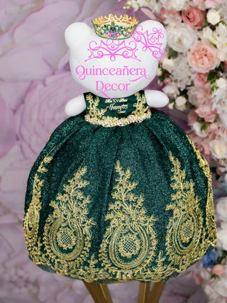 Quinceanera Hello Kitty Doll in Green Dress Quinceanera Hello Kitty Doll in Green Dress