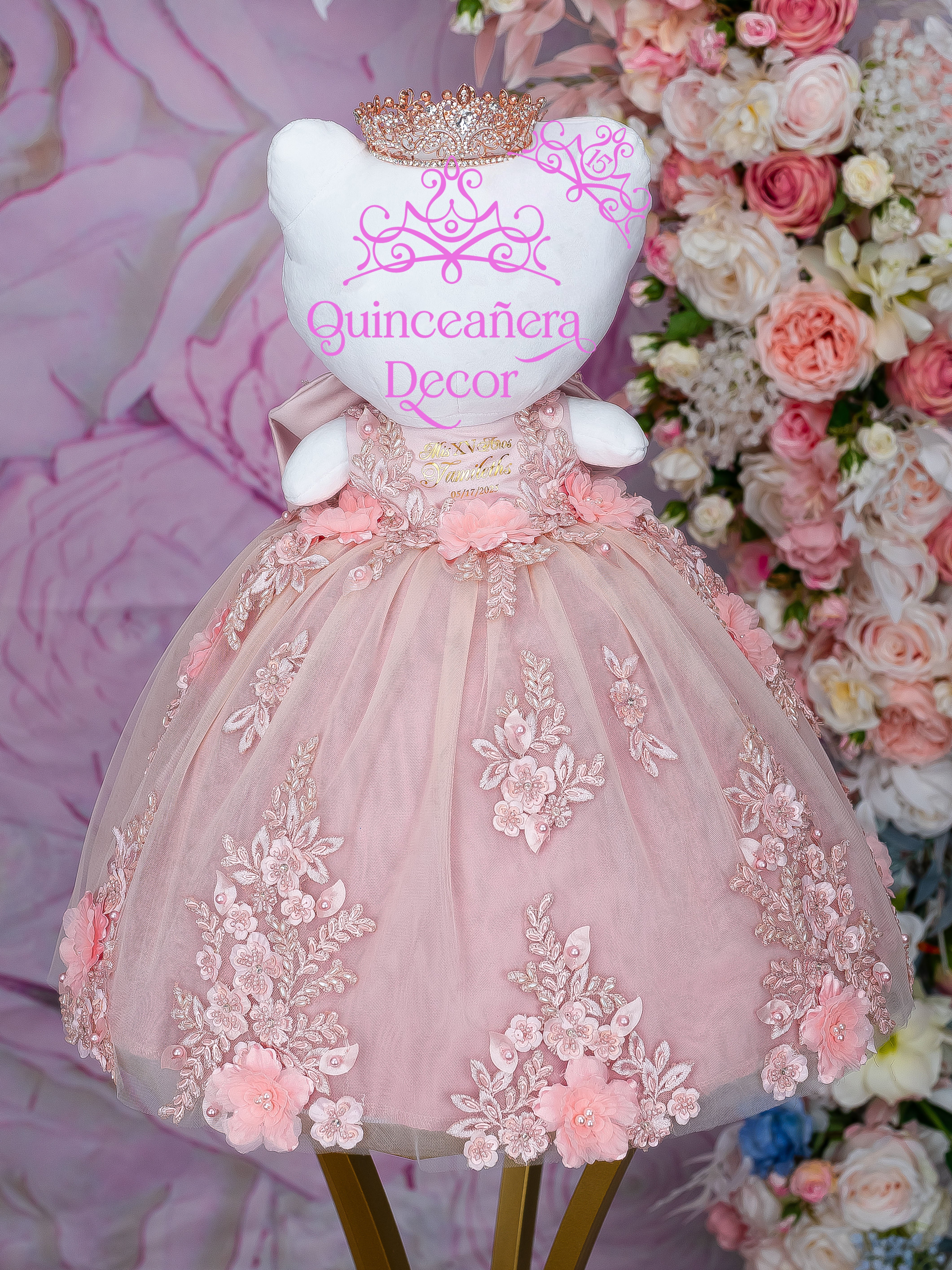 Rose Gold Quinceañera Hello Kitty Doll | Sweet 16 La Ultima Muneca
