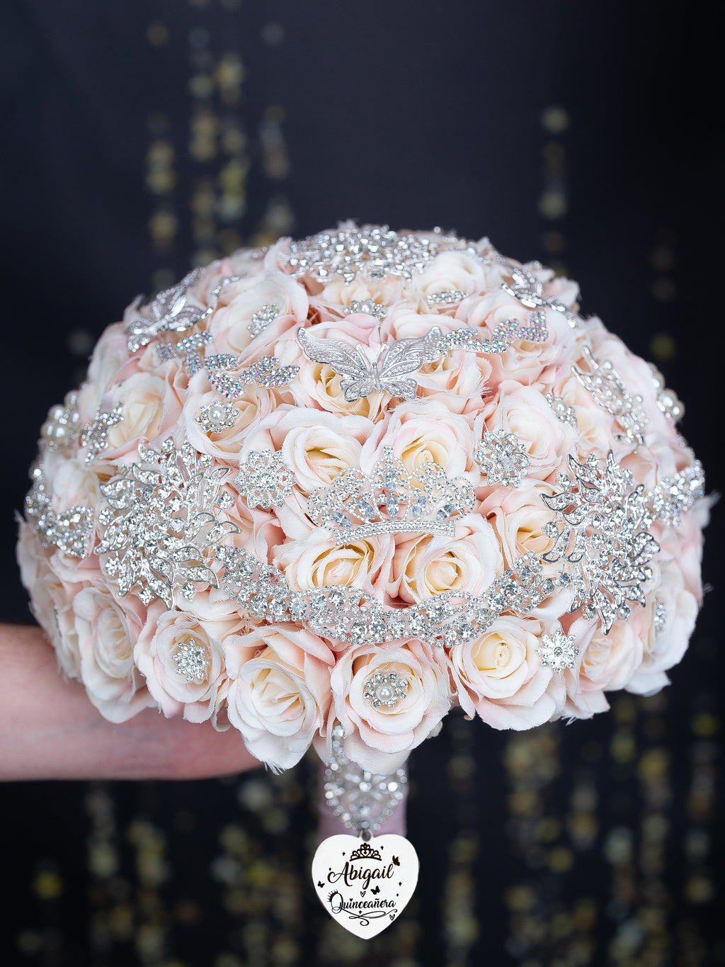 Rose Gold with silver quinceanera bouquet - Custom Quinceanera Ramos ...