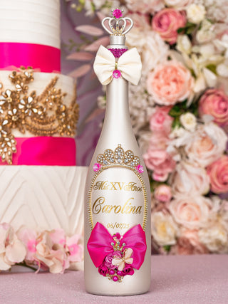 Fuchsia Bow Quinceanera Bottle
