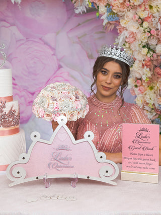 Light Pink quinceanera guest book